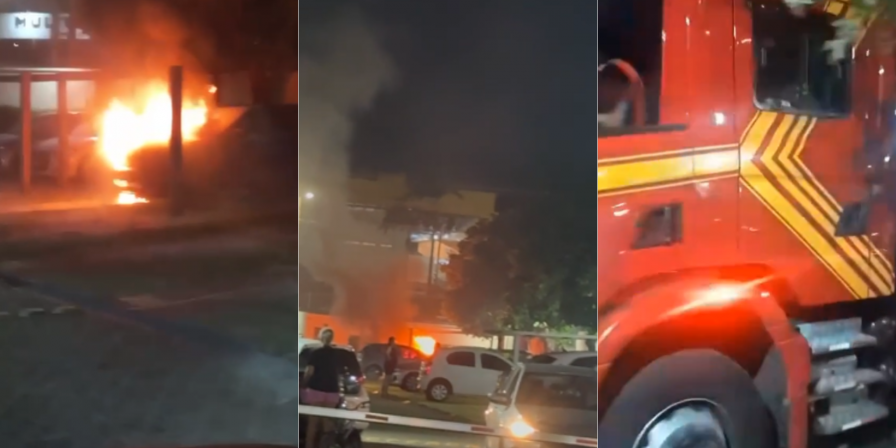 Carro pega fogo em São Luís