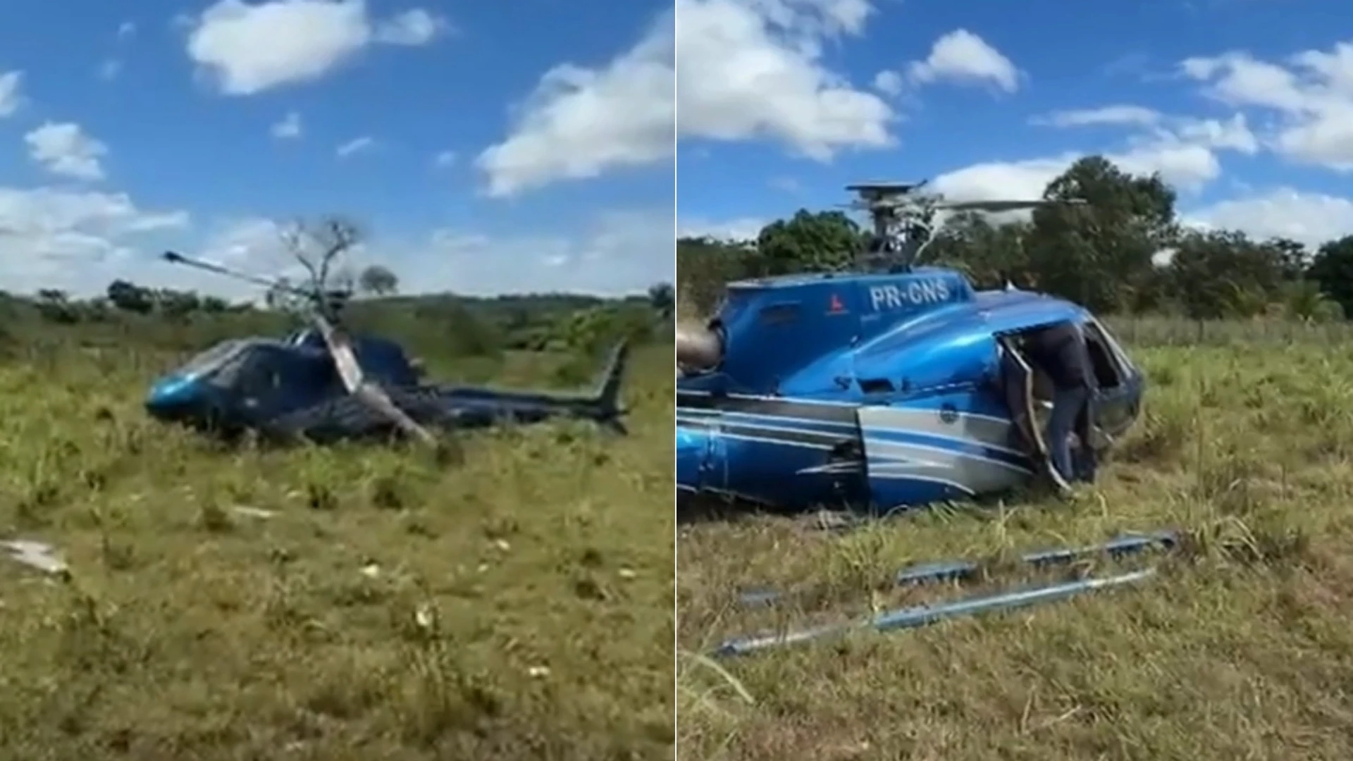 Causas do pouso forçado não foram divulgadas. (Foto: Reprodução/Rede Clube)