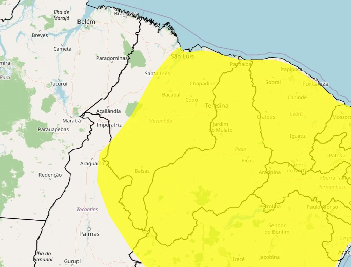 Alerta do Inmet prevê rajadas de vento neste domingo. (Arte: Inmet)
