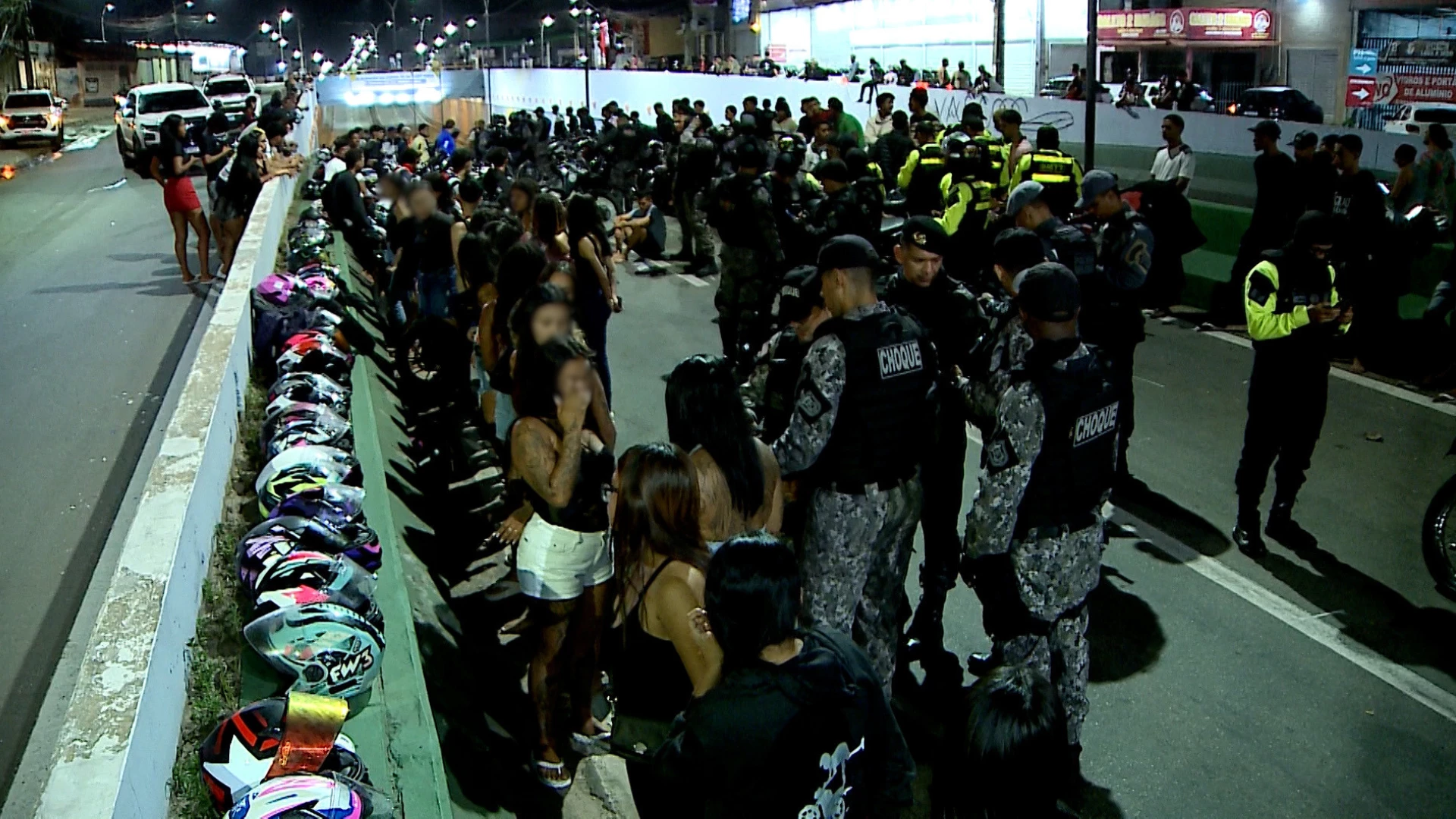 Operação integrada apreende mais de 100 motos durante fiscalização na Cohab. (Foto: Reprodução/TV Mirante)