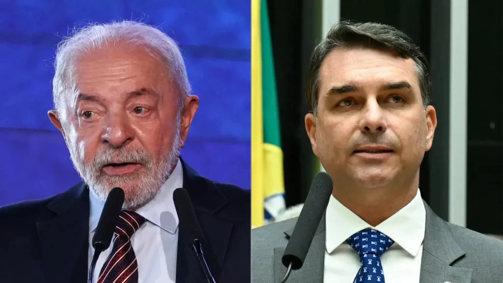 Luiz Inácio Lula da Silva e Flávio Bolsonaro, candidatos à presidência da República.