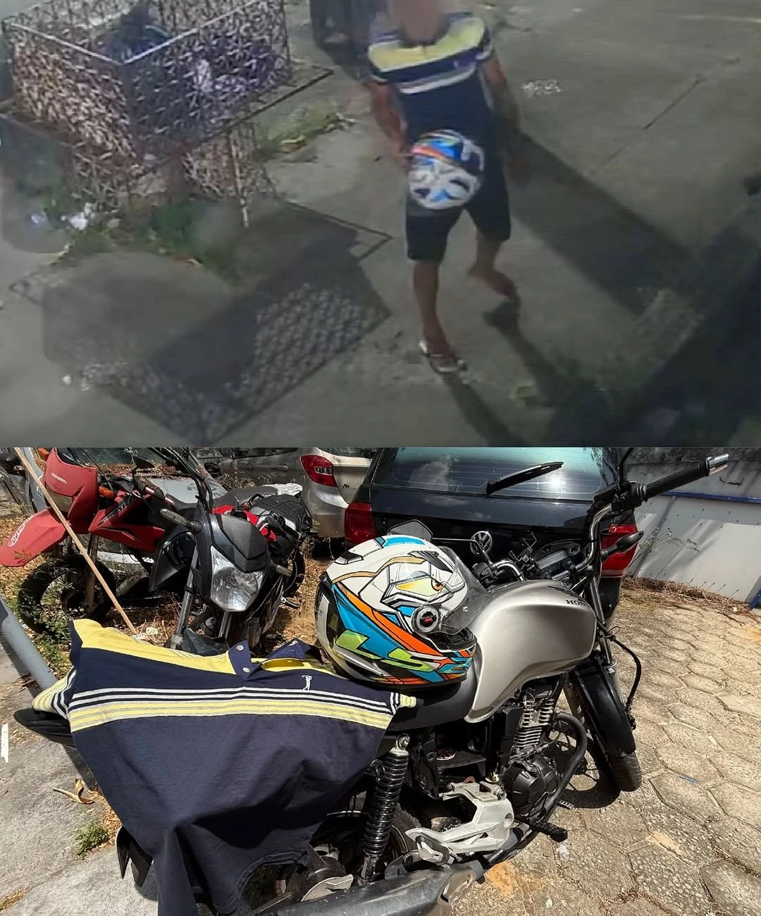 Motocicleta utilizada pelos suspeitos foi localizada no último sábado (5). (Foto: divulgação / Polícia Civil)