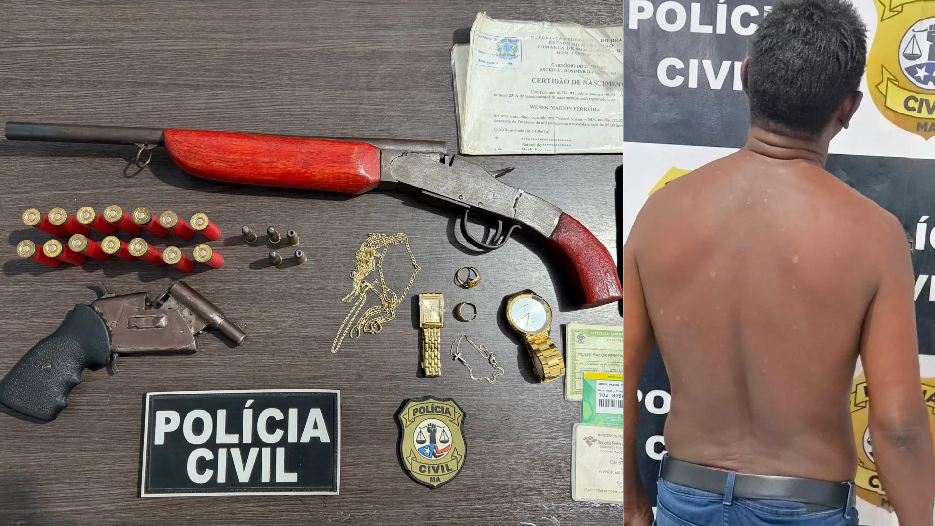Ações da Operação Captura resultam em prisões e apreensão de armas no interior do Maranhão.