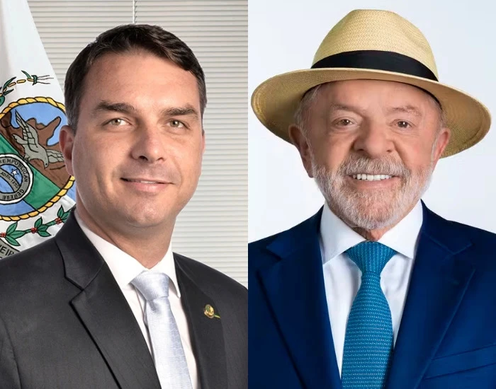 Flávio Bolsonaro e Lula são adversários no segundo turno