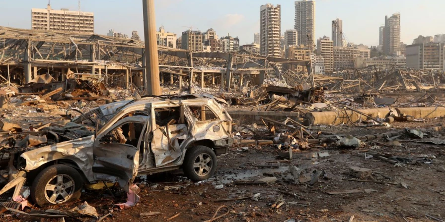 Ondas de choque destruíram fachadas, sugaram móveis para as ruas e quebram janelas a quilômetros do epicentro da explosão