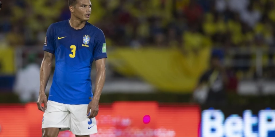 Thiago Silva na partida contra a Colômbia